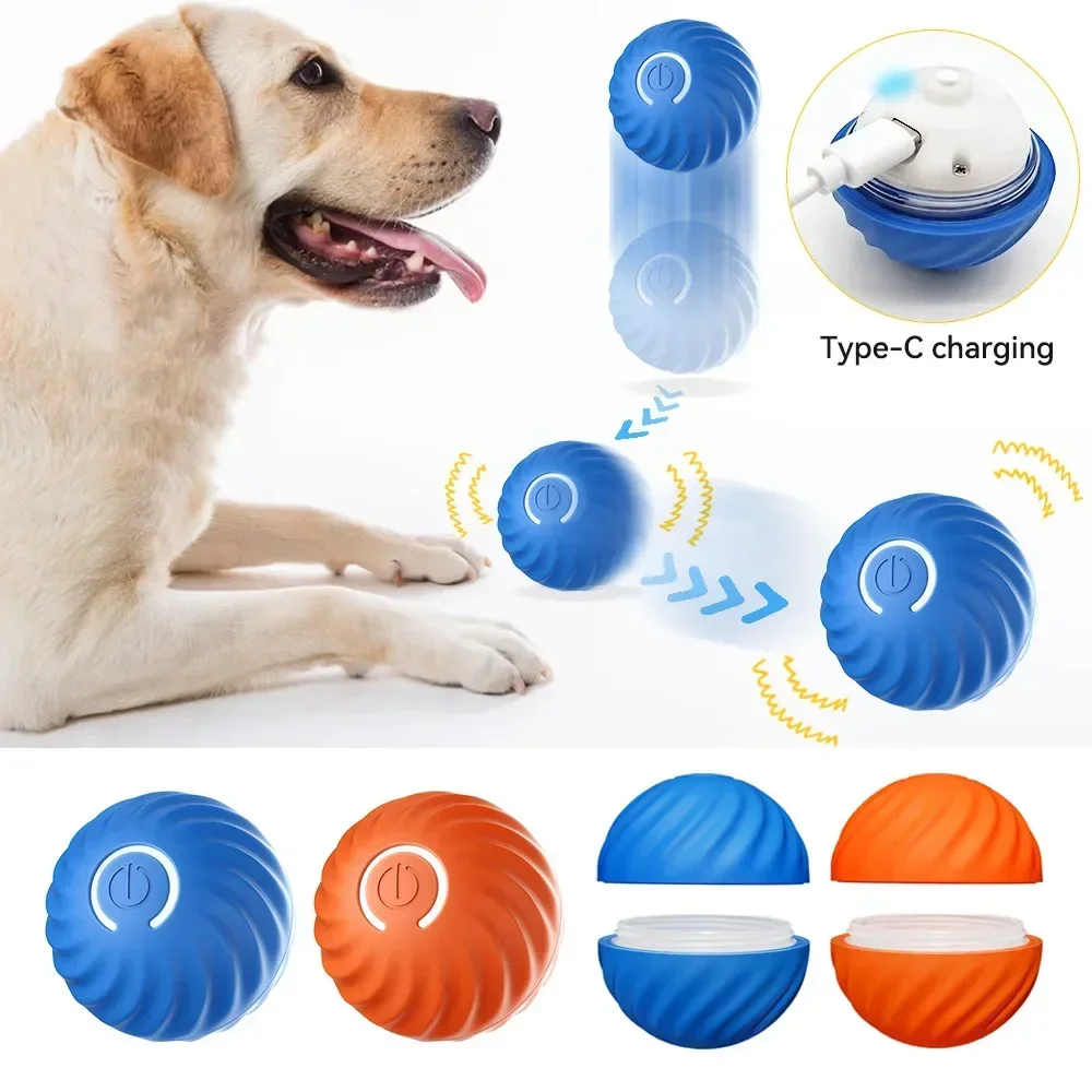 

Smart Dog Toy Ball Automatic Moving Bouncing Rolling Ball for Small Medium Dog Cat Toy USB Rechargeable Dog Ball Rubber New