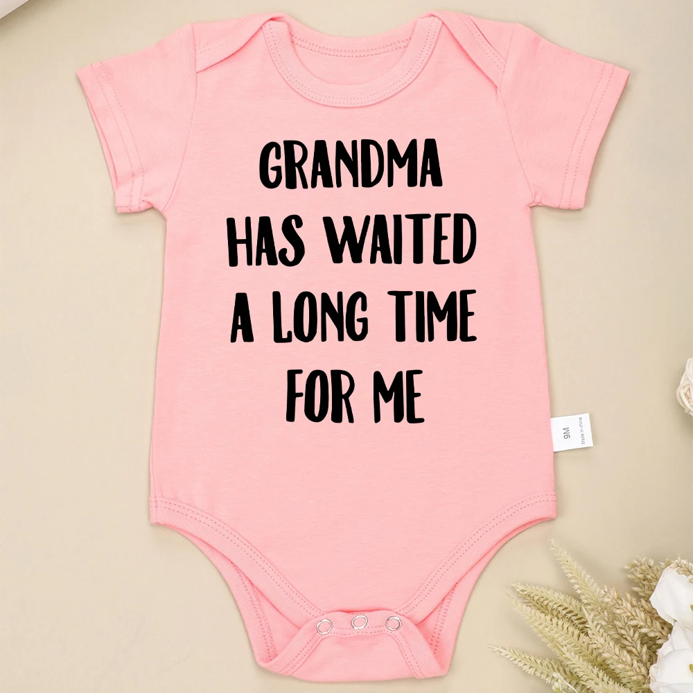 “Grandma Has Waited a Long Time For Me” Newborn Girl Clothes Fine Gift Beautiful Cute Baby Boy Bodysuit Cotton Free Shipping