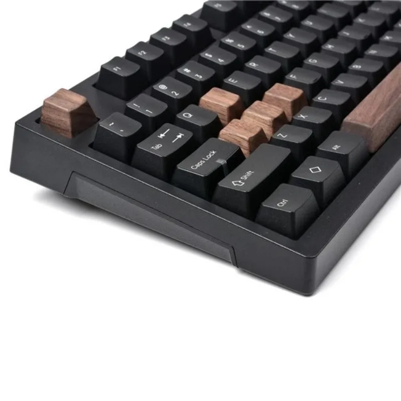 Black Walnut Wood Keycaps Handmade Solid Wood Customized OEM Profile R1/R2/R3/R4 Keycaps Gaming Mechanical Keyboard Accessories