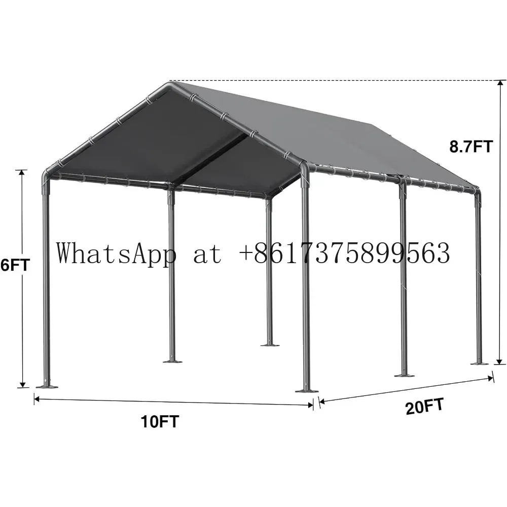 10x20 Carport Portable Garage Carport with Heavy  Frame Waterproof Canopy Shelter for Outdoor Boat Truck