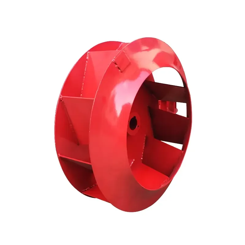 Industrial Centrifugal Fan Impeller for Rice Mill | Red Painted Steel Wheel, Customizable Size