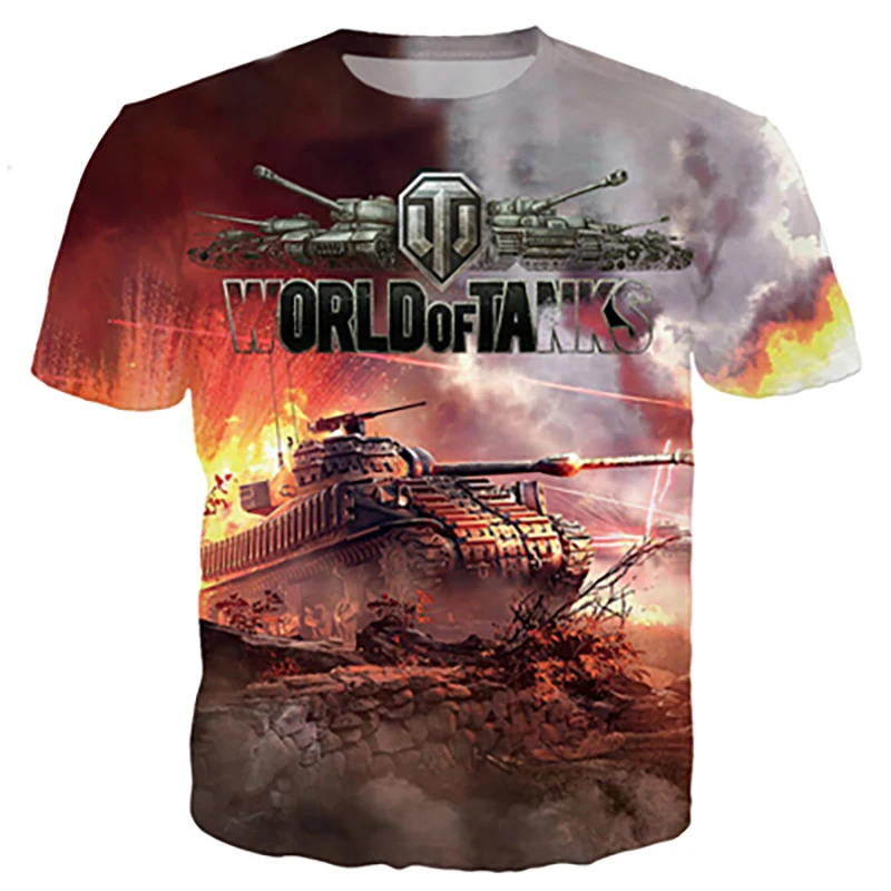 Popularna gra World Of Tanks Koszulki z nadrukiem 3D Mężczyźni Kobiety Moda codzienna Streetwear Oversized T Shirt Kids Tees Tops Odzież męska
