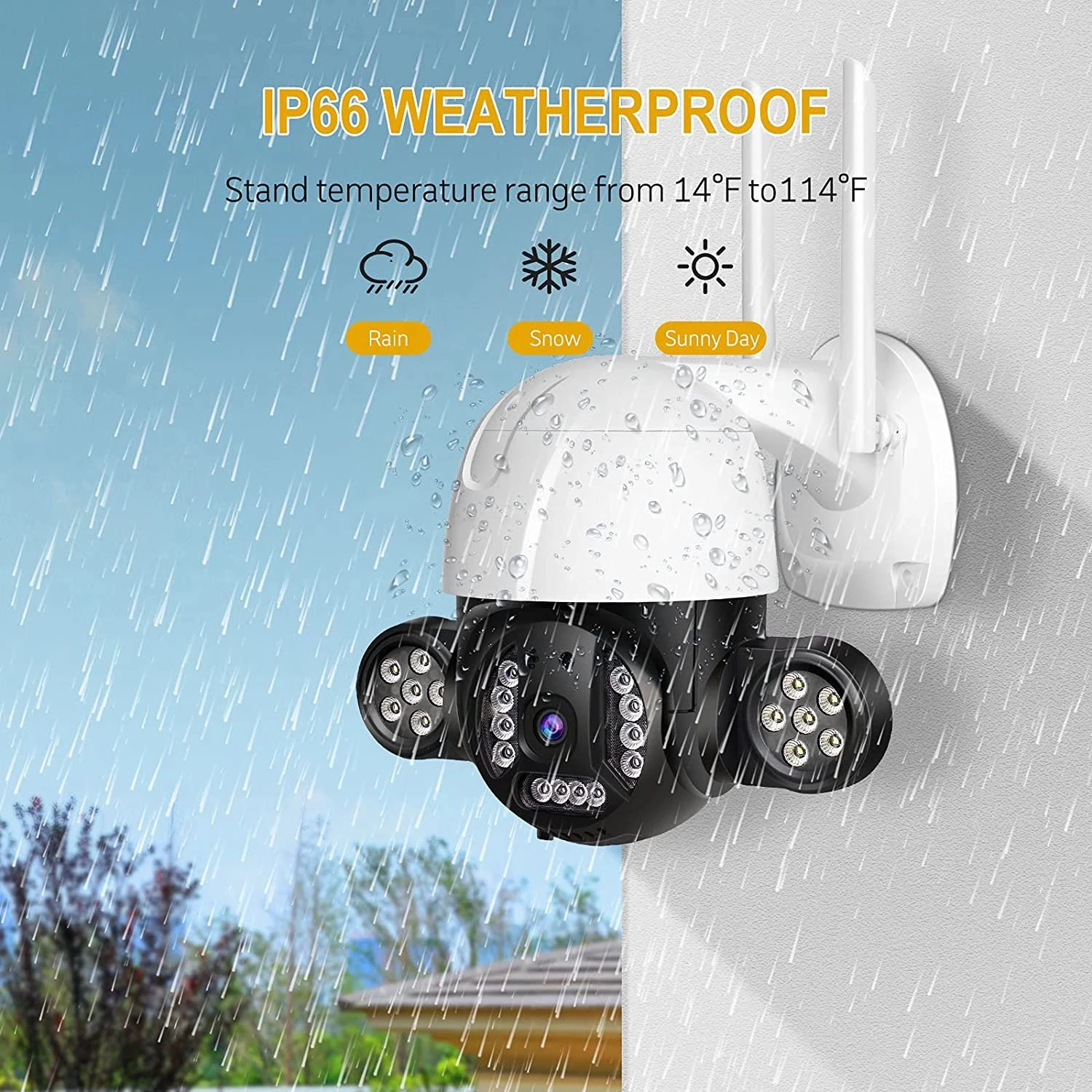 CAMHI 4MP Wifi Security Camera Outdoor Two Ways AUDIO Human Detection Waterproof Wireless Video Surveillance Infrared Camera