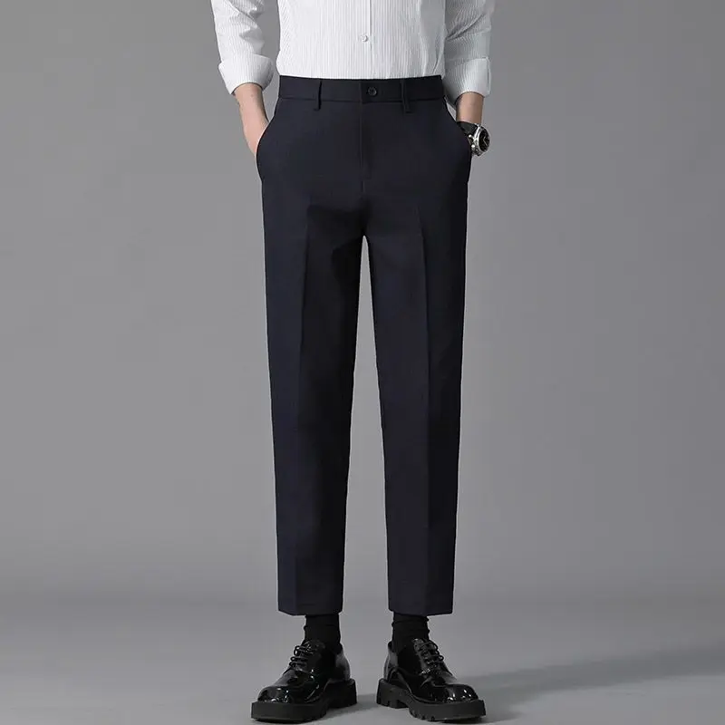 

Spring and Summer New Style Large Size Elastic Anti-Wrinkle Casual Suit Pants for Men, Light and Mature, Suitable for Commuting, Breathable, Versatile Formal Dress Pants for Men