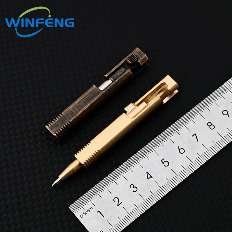 Creative Brass Ballpoint Pen Retro Business Signature Pen Outdoor Camping Tactical EDC Writing Tools Office School Stationery