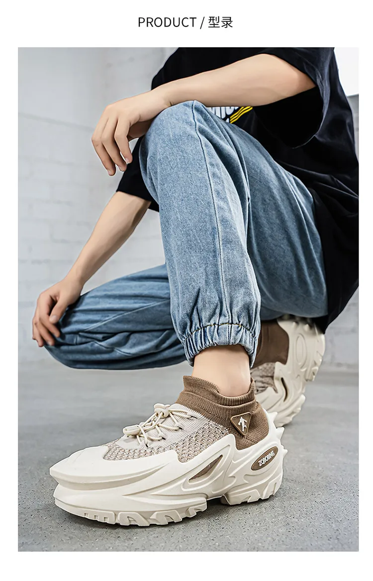 2026 Frühling und Sommer Neuer Stil Alltagstaugliche Personalisierte Herrenschuhe 39-45 Große Größen Dickbesohlte Modische Freizeitschuhe Vielseitige Sportschuhe – Detail 9