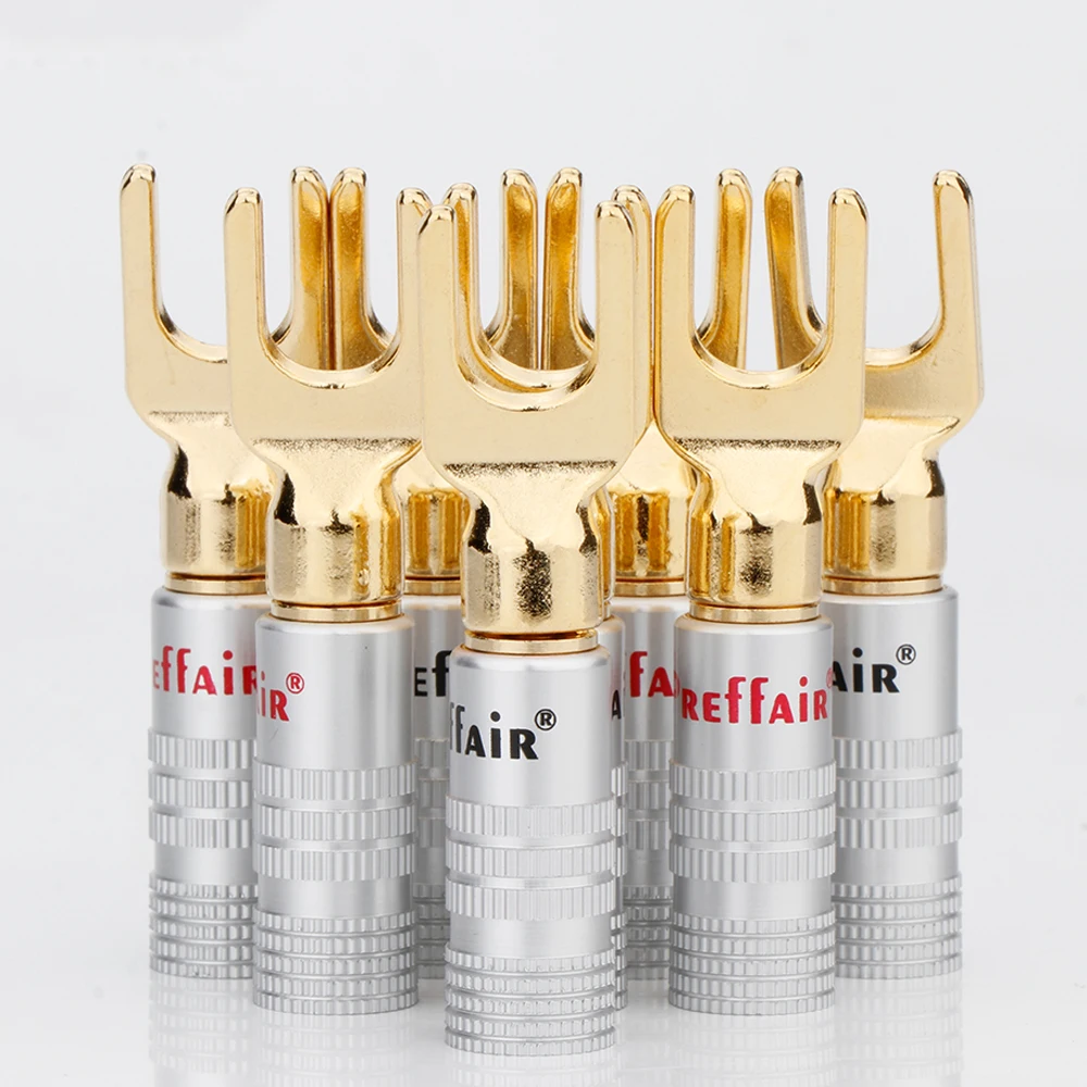 Preffair SY1522 24K مطلية بالذهب المجرف التوصيل موصل طرفي المتكلم تمديد كابلات محول Y التوصيل كابل مكبر الصوت