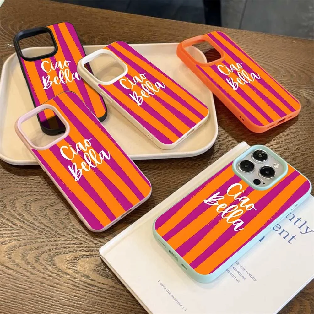 Boho Vibes Ciao Bella Handyhülle für iPhone 17 16 15 14 13 12 11 Pro Max 16 15 Plus XR Silikon Matt Weich Stoßfest – Detail 3
