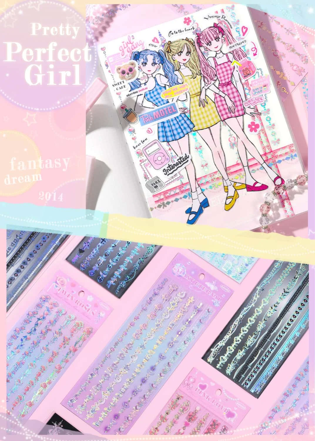 Korean Style Sticker Set For Kpop Photocards, Journaling & Toploader Deco - Premium Quality - Cute Ribbon Star Dialog Box & More