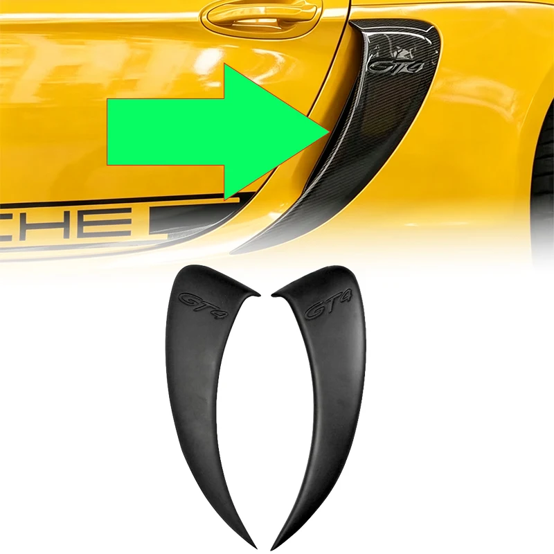 GT4‑Style Letter Side Air Vent Rear Air Intake Duct For 2013‑2016 Porsche 981 Cayman Boxster Car Exterior Modification Body Kit