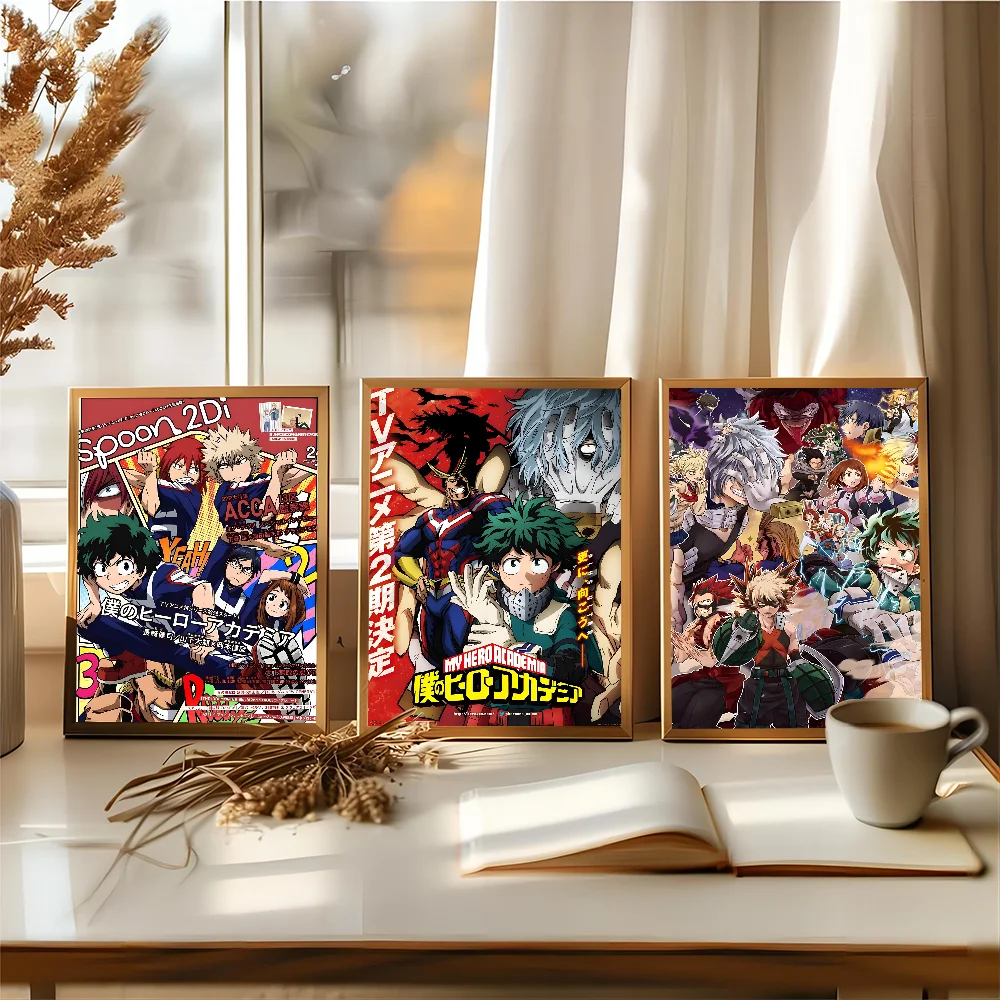 Amine My Hero Academia Deku DIY Sticky Poster Waterproof Paper Sticker Coffee House Bar Home Decor