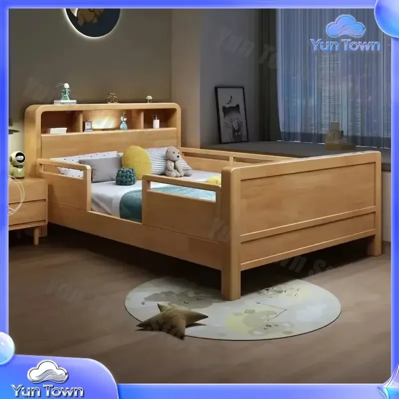 Solid Wood Kids Bed for Children Bedroom Furniture for Home Hotel for Boys Girls Affordable High End Twin Size Bed Frame