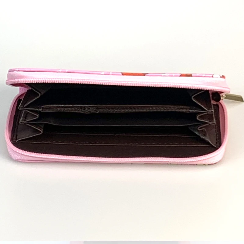Dropshipping HELLO KITTY printing bags for women Ladies storage bag zipper money mobile phone bag PU wallet 10cm*19cm*3cm