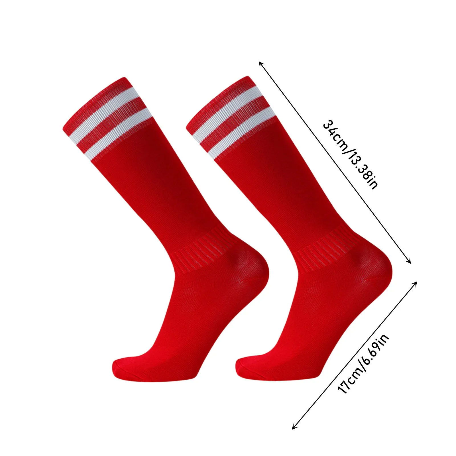 زوج واحد من جوارب كرة القدم مخططة للركبة عالية لفريق البيسبول البيسبول، جوارب رياضية قابلة للتنفس لطلاب الأطفال