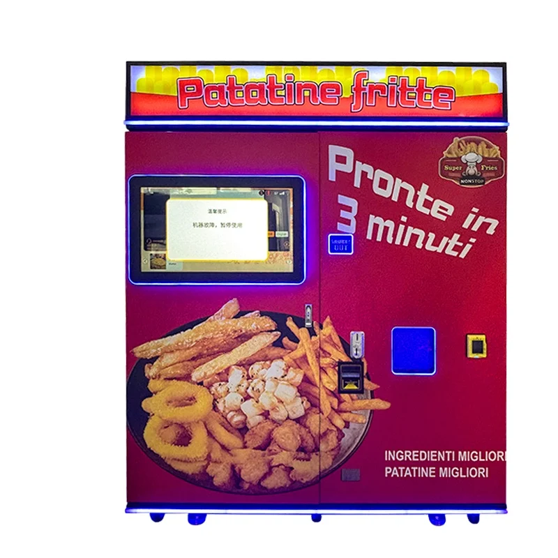 Luxury Self-service Commercial Snack Dispenser 3-minute Fast French Fries Automatic Touch Control Vending Machine