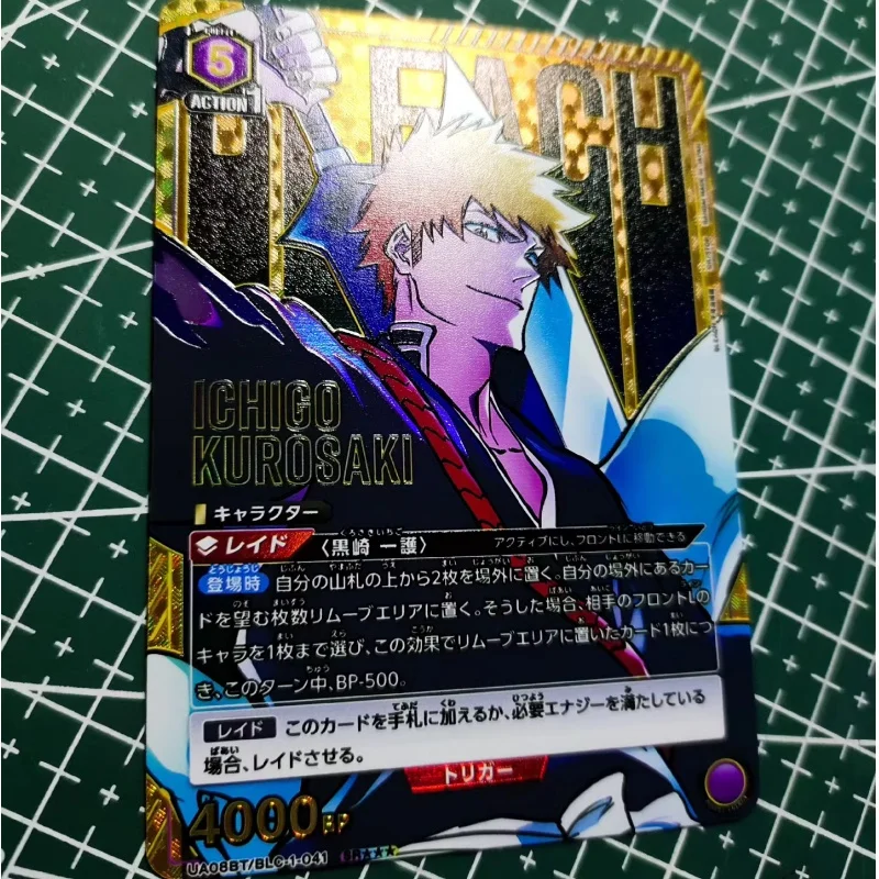 UA Card Bleach Kurosaki Ichigo Kuchiki Rukia Abarai Renji AP Golden Sign Anime Game Collection Color Flash Self Made Rating Card