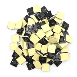 100Pcs/Lot Self-adhesive Cable Tie Base White Glue Type Positioning Plastic Self Adhesive Cable Tie Mount Base Holder 20x20x6mm