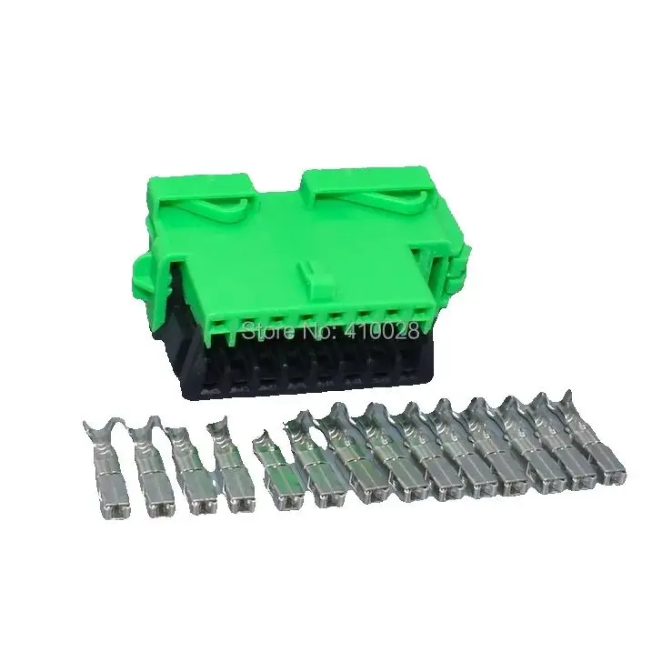 worldgolden 16pin 1.8mm car OBD diagnostic device green female end car wiring harness connector with terminal