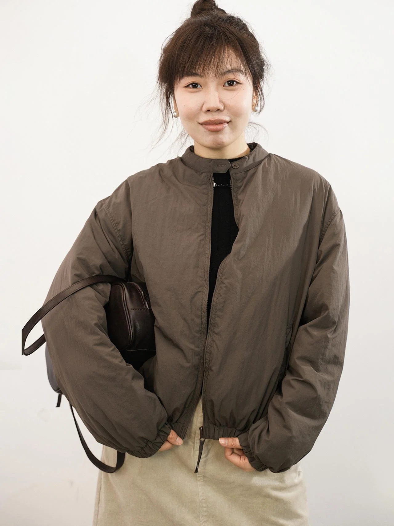 

Женская куртка-пуховик LADYXIEXIE с воротником-стойкой, 90% белый утиный пух, длинный рукав, теплая, утолщенная, в корейском стиле, из полиэфирного волокна