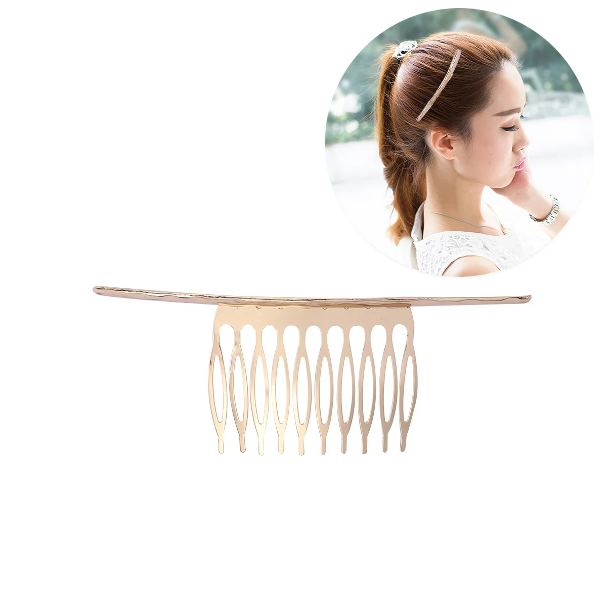 

Simple Hair Side Combs Sweet Comb Hair Clip Band Hair Comb for Women Girls Ladies (Golden) bridal side comb