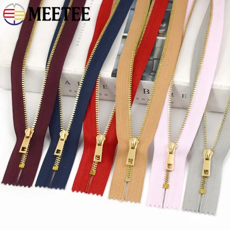 5/10/20Pcs 3# 15/20/25/30cm Metal Zippers Close-End LightGold Teeth Zipper Bag Clothes Replacement Zip Sewing Zips Accessories