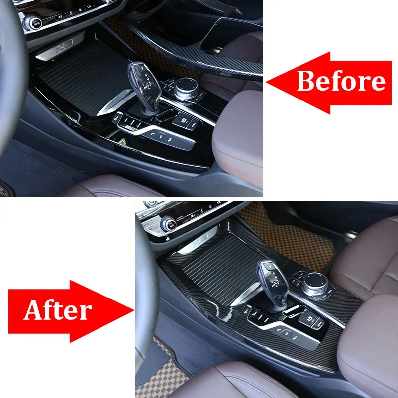LHD Car Center Control Gear Panel Decoration Cover Fit For Bmw X3 G01 X4 G02 2018 2019 2020 2021 Styling Sport Trim Accessories