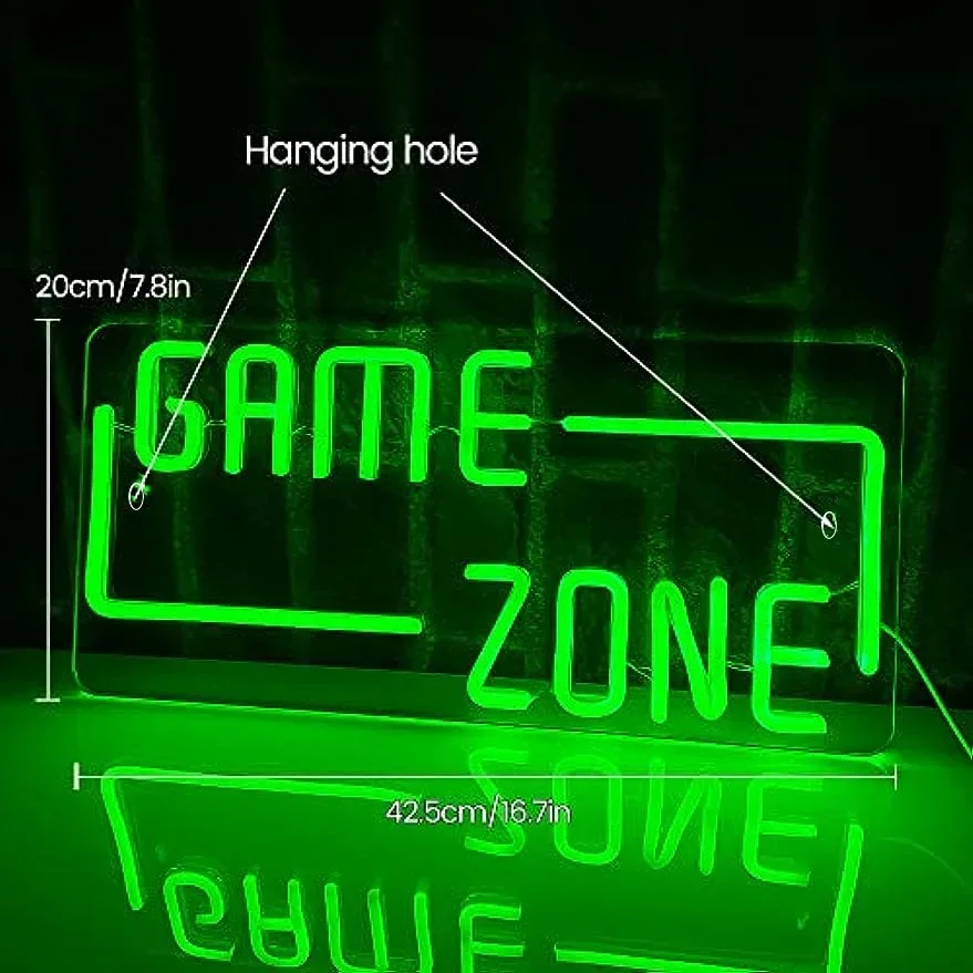 Game Zone Neon Signs LED Neon Light Sign Light Up Neon Signs  for Wall Decor Bedroom Game Room Led Signs Gamer Gifts for Gamer