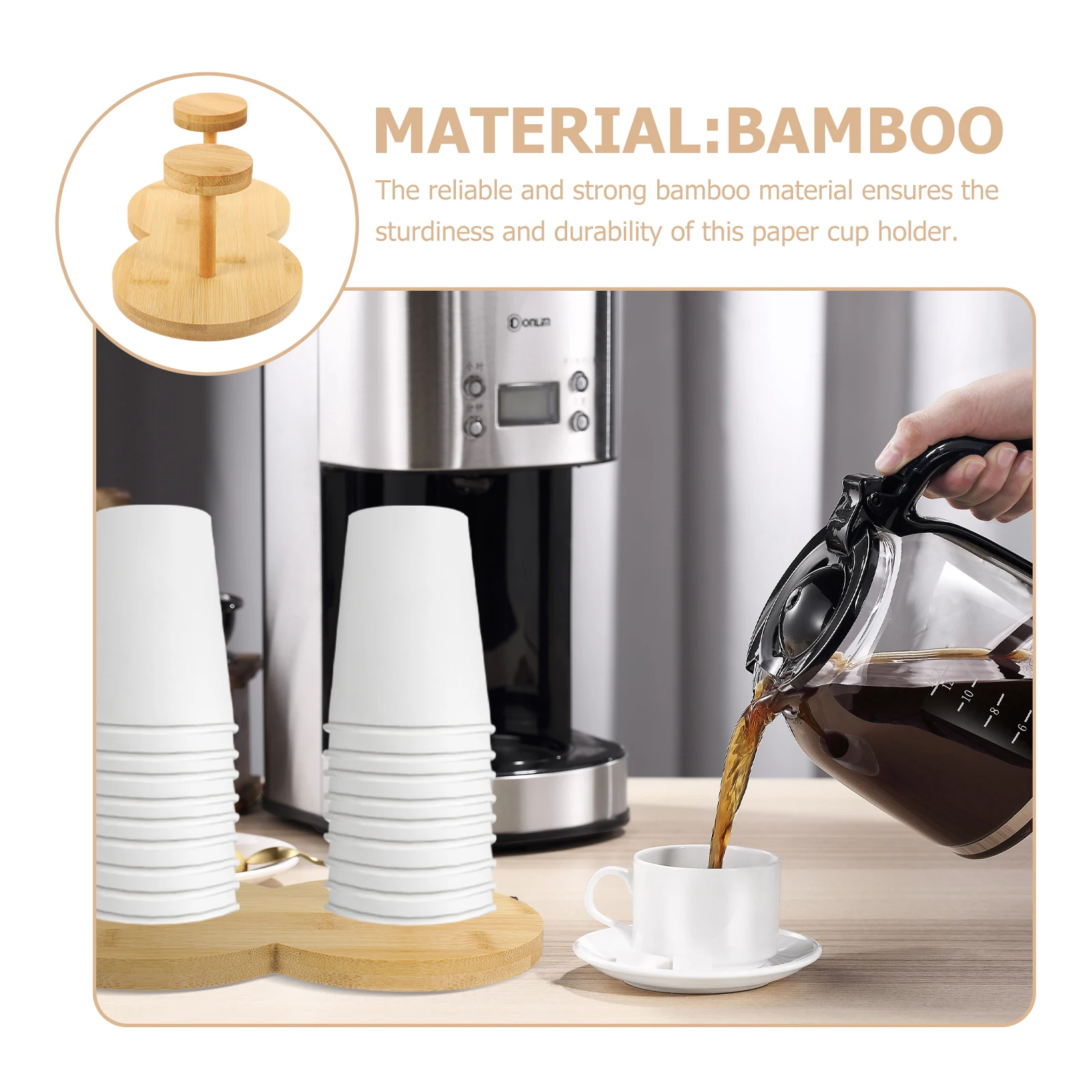 

Paper Cup Storage Rack Dispenser Universal Holder Stand Organizer Accessory Party for Countertop