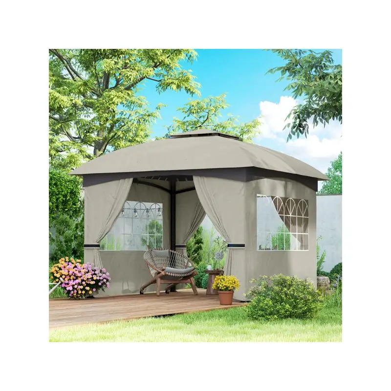 

Уличная беседка для садового укрытия и релаксации, водонепроницаемая крыша, защита от ультрафиолета, идеально подходит для украшения патио и заднего двора,
