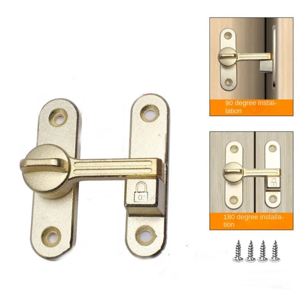 

Zinc Alloy Sliding Door Lock 90/180 Degree Easy to Install Door Lock Guard Safety Antitheft Door Catch Bolt Barn Door Lock