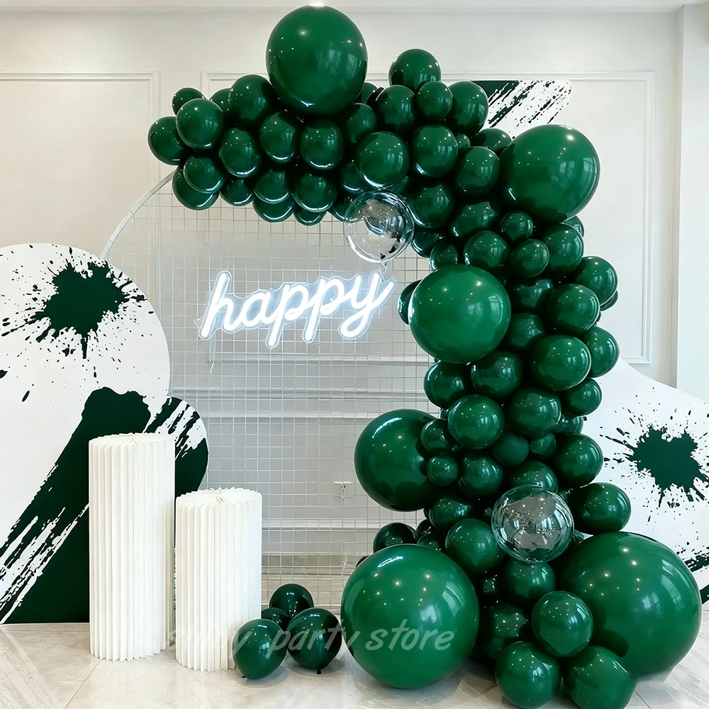 

110pcs/set Dark Green Latex Balloons Garland Arch Kit For Birthday Summer Jungle Forest Theme Party Decoration Christmas Globos