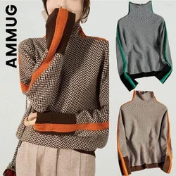 Ammug dolcevita donna maglione lavorato a maglia nuovo Pullover maglione Top donna elegante maglione da donna caldo sottile femminile