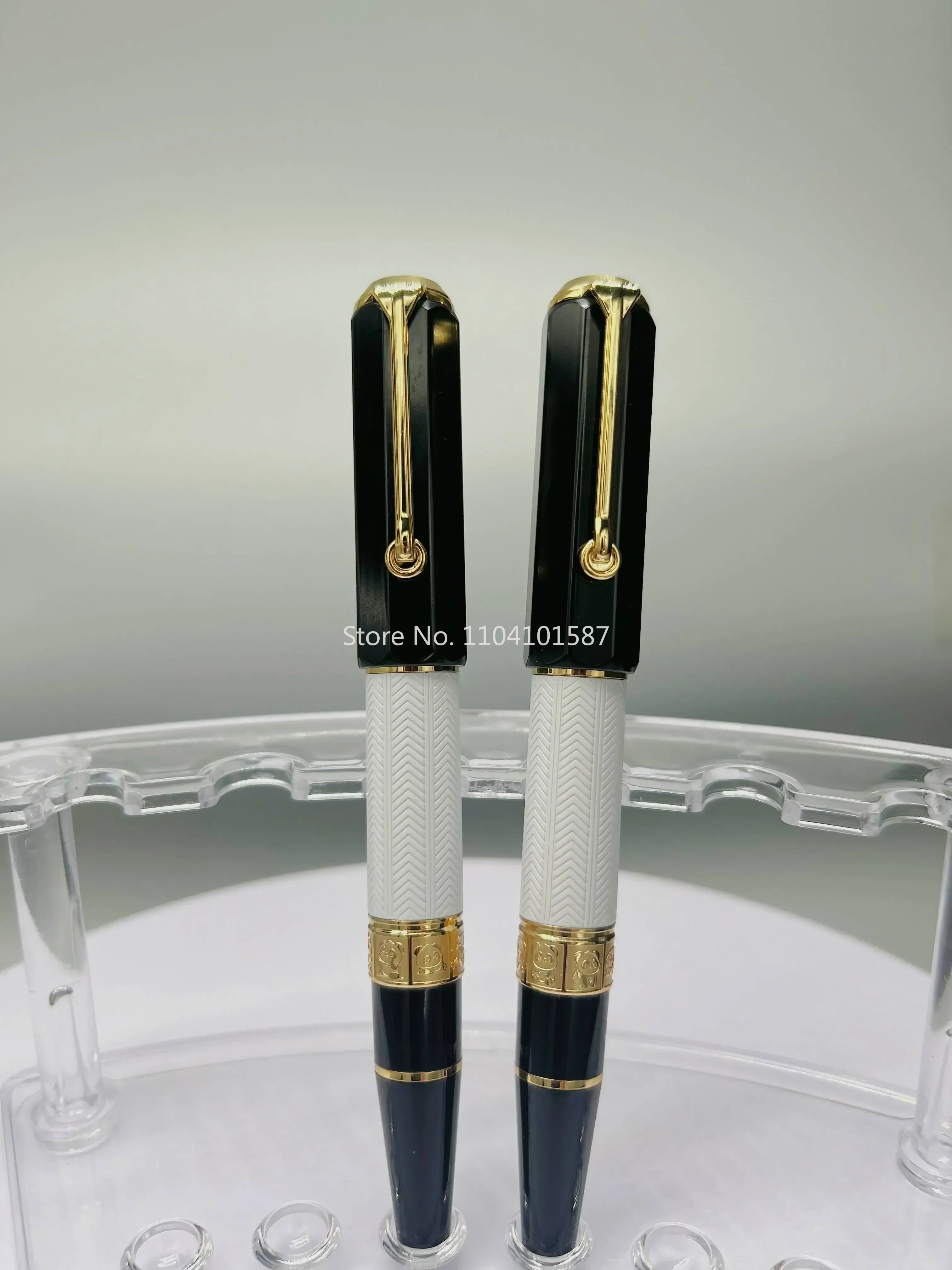 Lemon M5 Panda Pattern Acrylic Piston Fountain Pen Blade Long Knife Nib Hand-Polished 14K/18K Nib Writing Luxury Stationery Gift