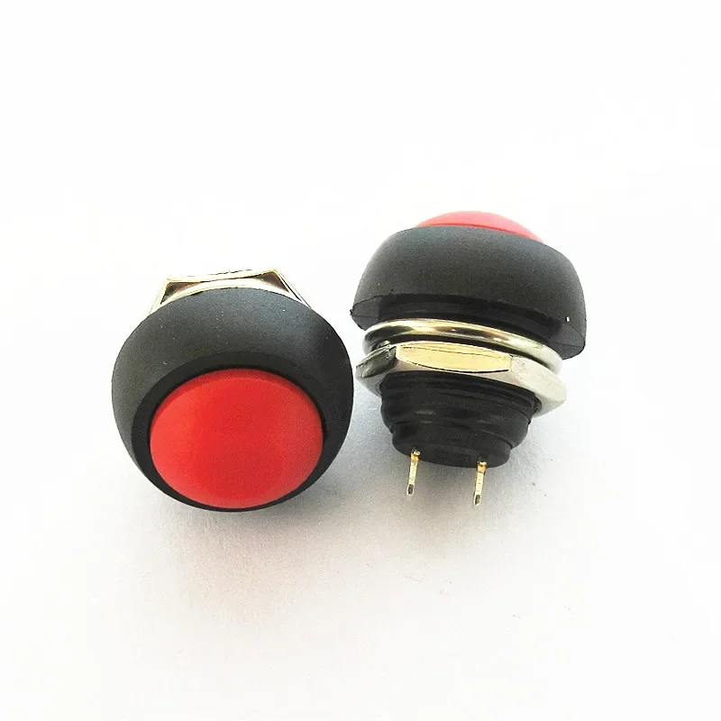 6PCS PBS-33B 12mm Waterproof Momentary Button Switch 6-Color Non-Locking Self-Reset Switch for Outdoor Device