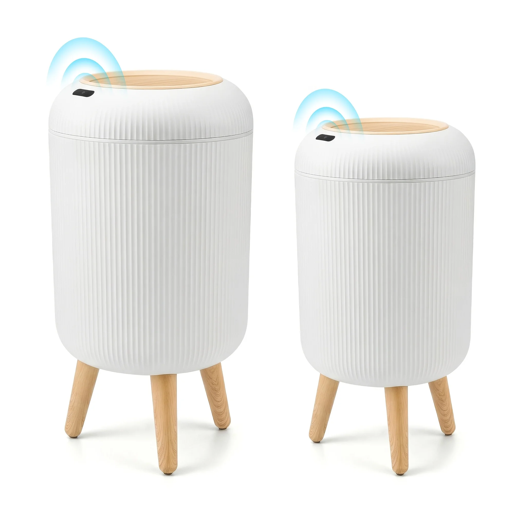 

SUSTEAS 2pcs Automatic Trash Can 3.17gal And 2.64gal Bathroom Trash Bin with Lid Touchless Small Smart Motion Sensor Garbage Can