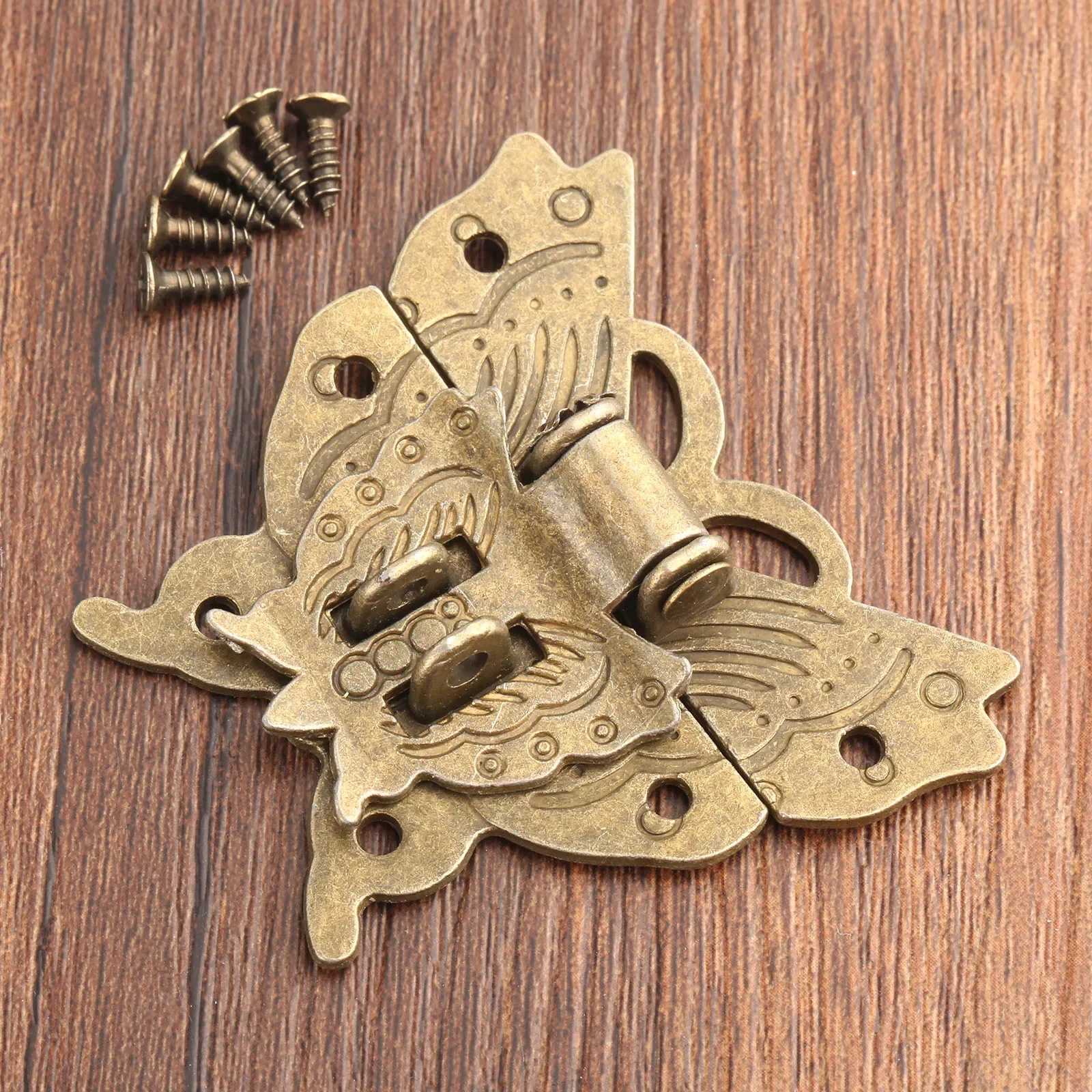 1Pc 59x53mm Antique Bronze Butterfly Hasp Latch Jewelry Wooden Box Clasp Case Locks Cabinet Buckle Lock Hasps Furniture Hardware