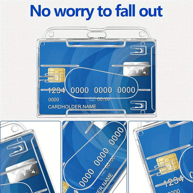 Llavero con carrete de insignia, funda retráctil para permiso de trabajo, funda con ranura para tarjeta Dual, Protector de tarjetero, cubierta de etiqueta de identificación