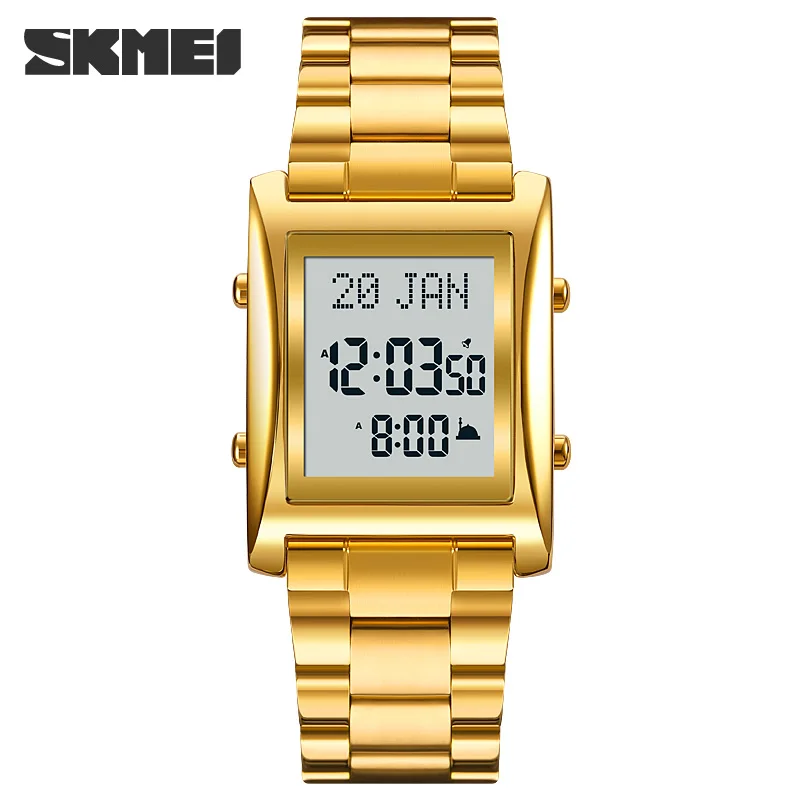 SKMEI 1815 Digital Watch for Men Qibla Direction Religious Month Day Hijri Calendar Summer Language Chrono Alarm Waterproof 1763