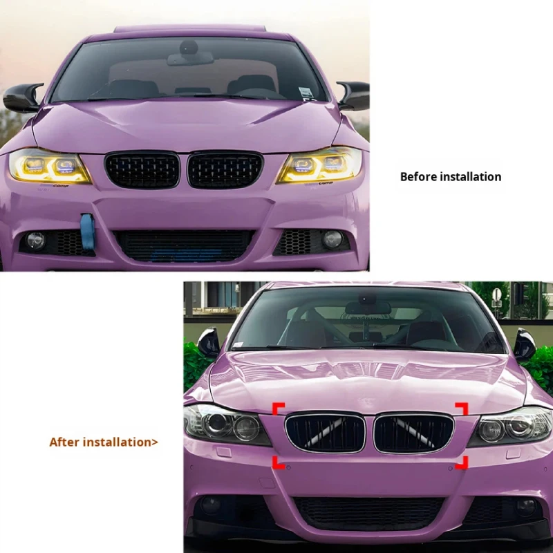 Applicable for  3 Series E90 E91 LCI 2009-2012 ABS LED Lighted Double Line Luminous Grille Modification Fitment