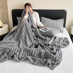1PC Solid Color Thickened Multifunction Blanket Bed Sheet Cover Blanket Nap Blanket Pet Blanket Warm Flannel Sofa Blanket