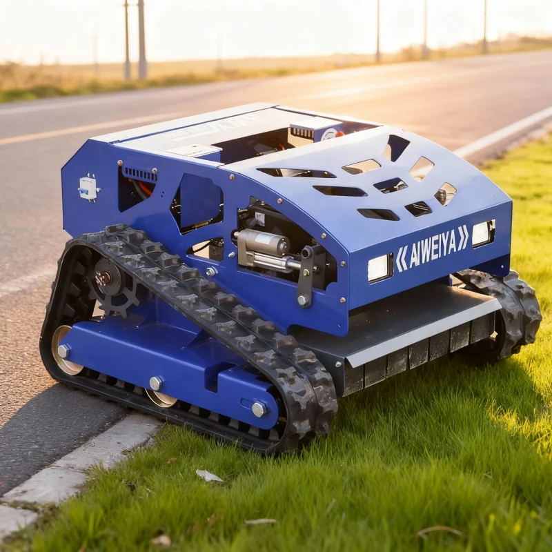 

Customized Industrial All-Terrain Tracked Remote Control Lawn Mower – High Quality Self-Propelled Robot