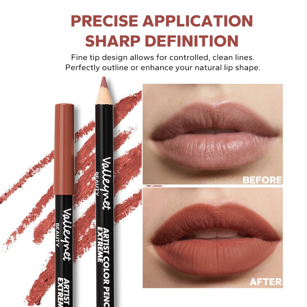 4 ชิ้น/เซ็ตชุดลิปไลเนอร์และชุดอายไลเนอร์นู้ดบราวน์คอลเลกชันลิปสติกเนื้อแมทกันน้ำติดทนนานชุดผู้หญิงลิปเครื่องสำอาง