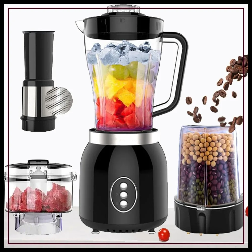 

800W 2-Speed Blender Grinder Food Processor, 4 Functions for Smoothies, Meat Chopping & Dry Grinding
