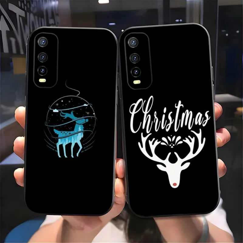 Christmas Deer Phone Case For VIVO T1 Y33S Y31 Y21 Y76S Y74S Y73 X80 NEO5 IQOO Z6 9 NEO05S V23 PRO S12PRO Y26S Y24S Cover