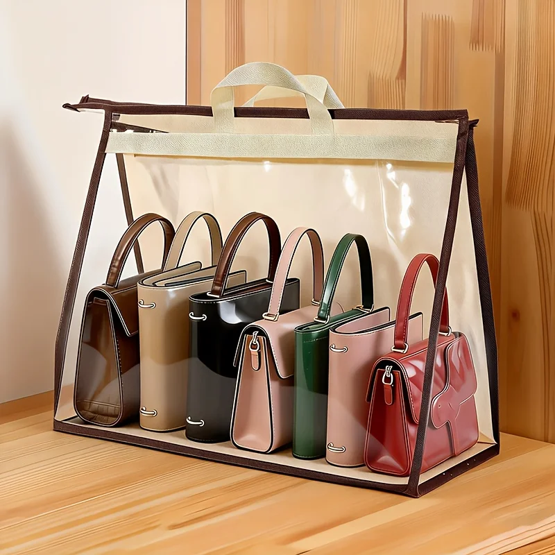 Transparent Dust-proof Handbag Storage Bag Moisture proof hanging leather bag for bedroom Storage Crossbody Zip Waterproof Bag