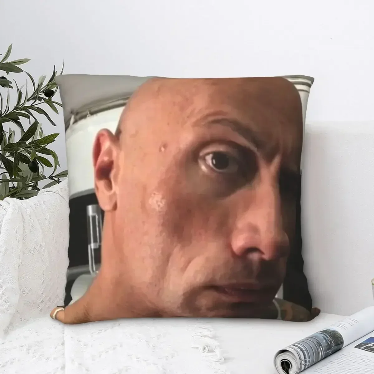 

The Rock Eyebrow Meme Square Pillowcase Cushion Cover Decorative Pillow Case Polyester Throw Pillow cover for Home Living Room