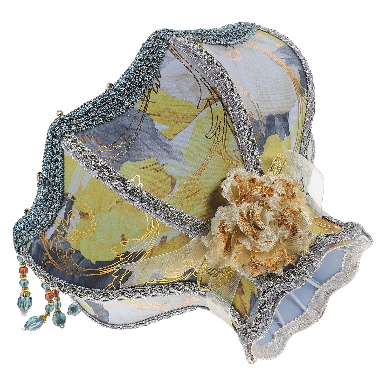 

European Style Bead Lampshade Fabric Scallop Fringe Table Floor Victorian Replacement Cloth Lighting Accessories