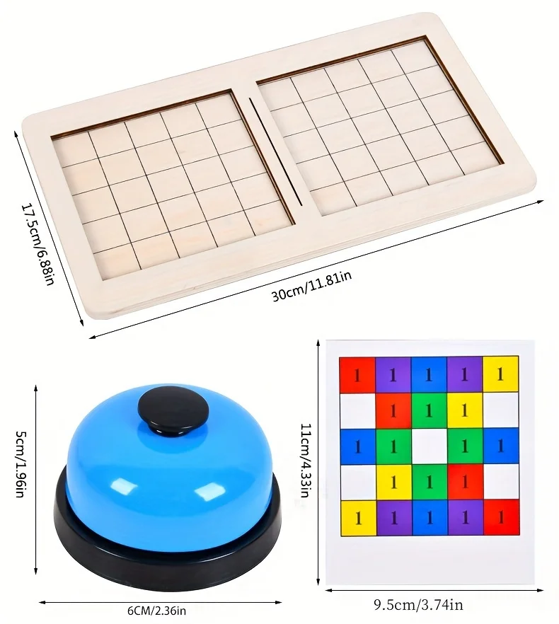 Bloques de construcción de batalla de madera para dos jugadores para entrenar juegos de mesa y juguetes interactivos que se centra en el pensamiento y la lógica,