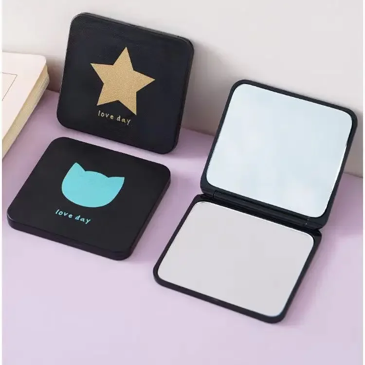 

Mini makeup mirror, portable small mirror for girls, cute folding double-sided mirror, student hand-held makeup mirror