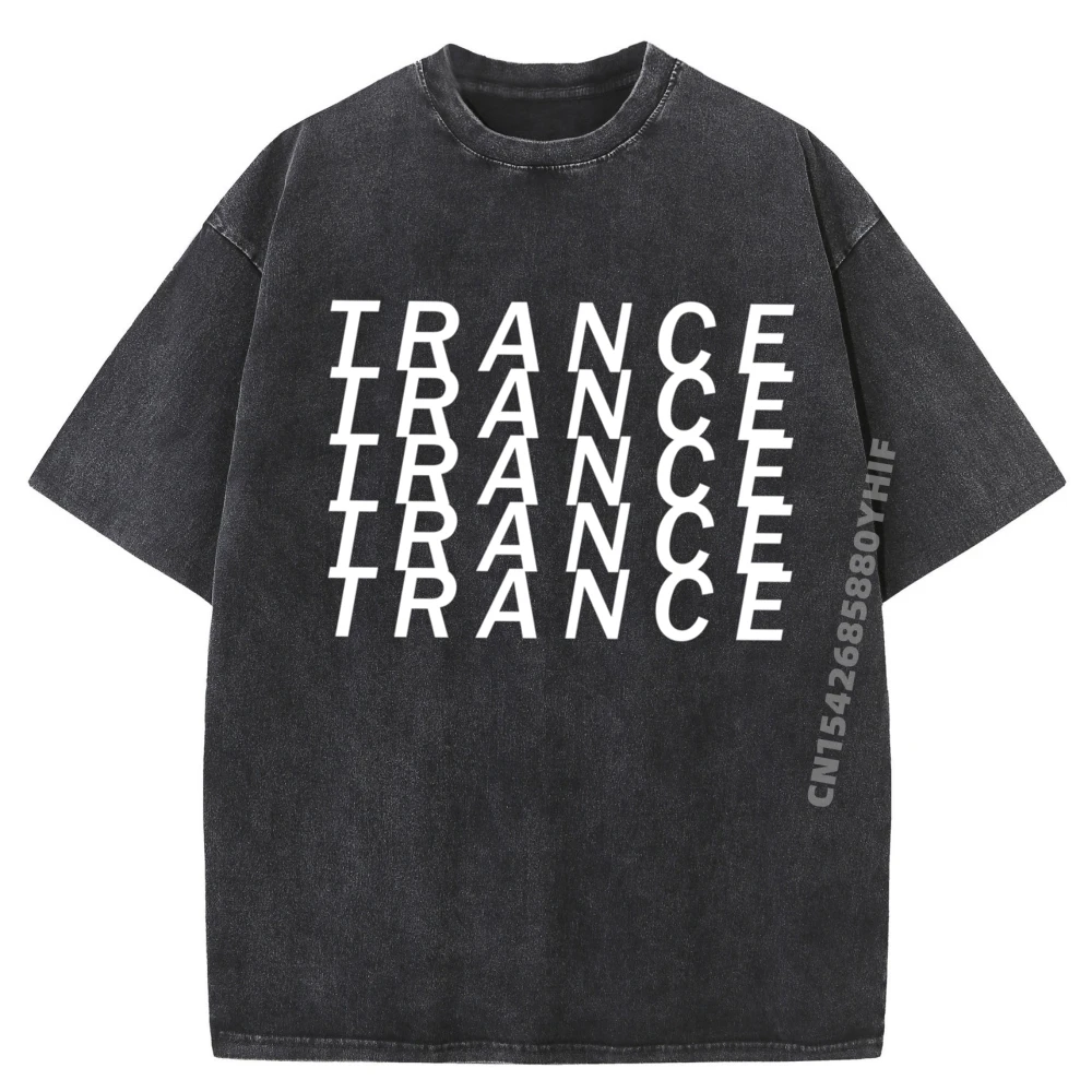 

Trance Music Cascade Pattern Fun Hip Hop Design Washed T-shirts For Men Adult Tops & Tees Printed T Shirt